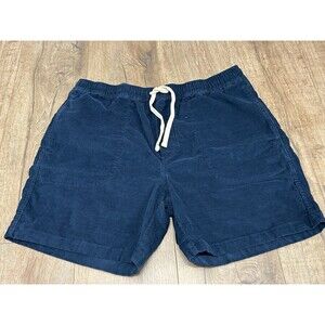 Wallace & Barnes Corduroy Shorts Men Medium 6" Blue Preppy Dock Elastic Waist